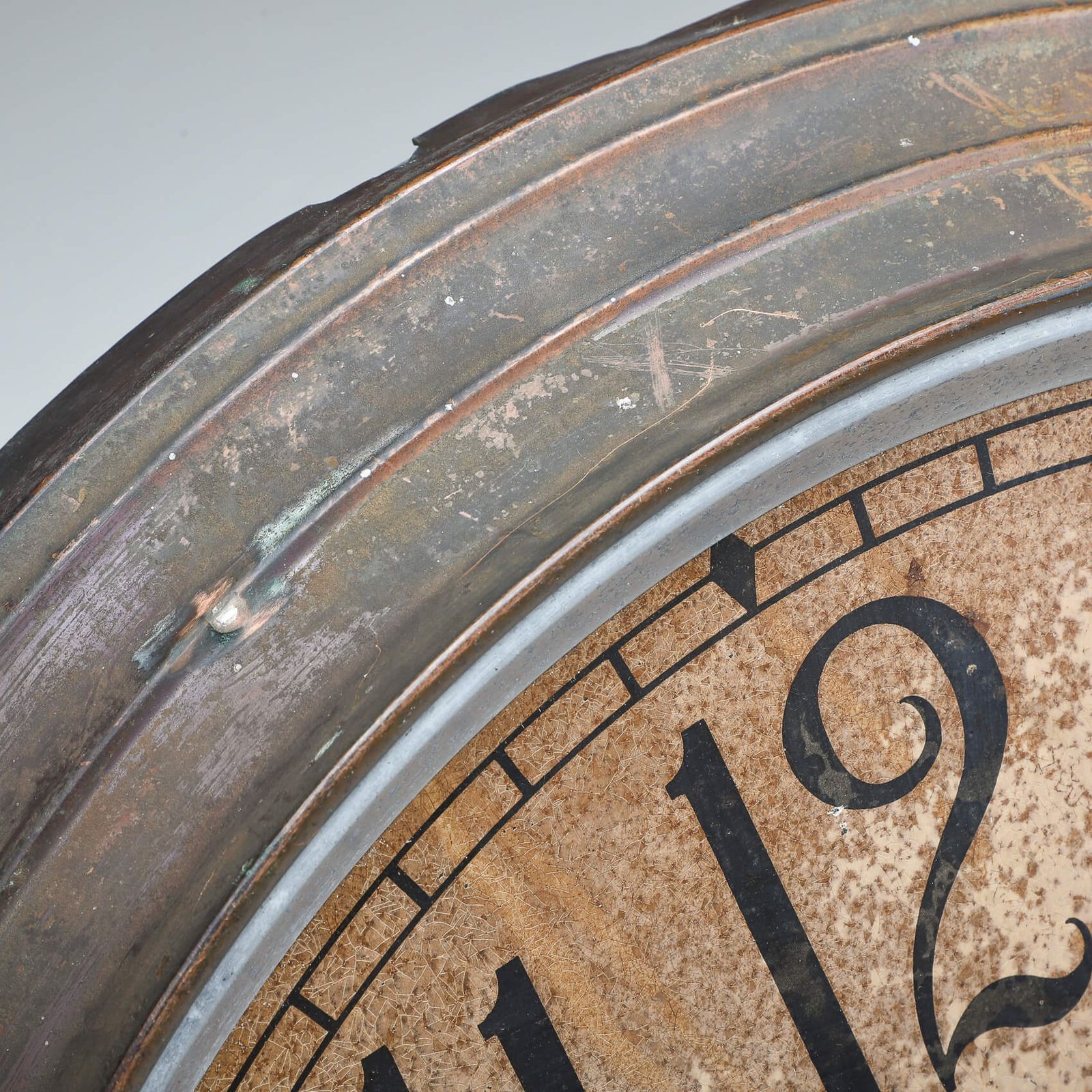 Large 28 Inch Aged Copper International Time Recordings Wall Clock photo 1877.0