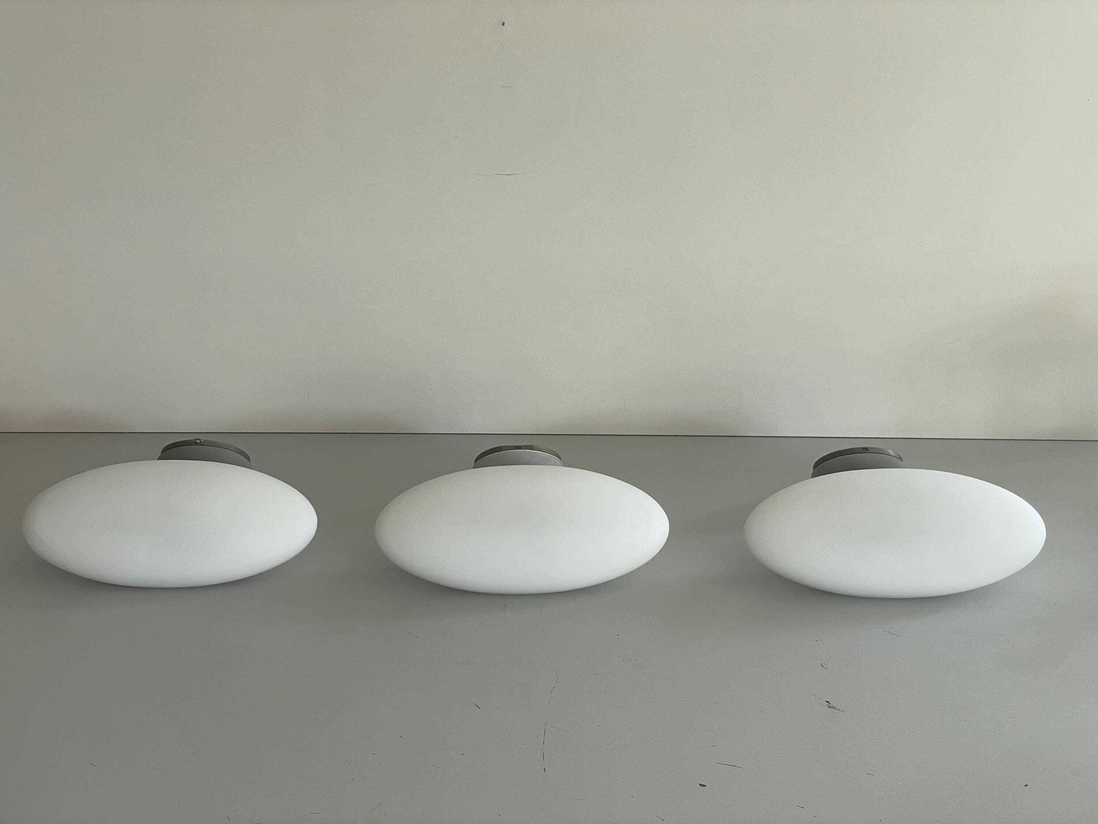 Model Pao' Glass And Metal And Solid Wood Set Of 3 Wall Sconces By Arteluce, 1960s, Italy photo furniture