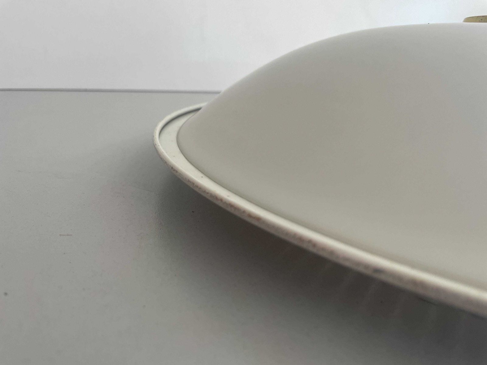 photo for sale Mid Century Modern Glass And Brass Flush Mount By Hillebrand, 1960s, Germany