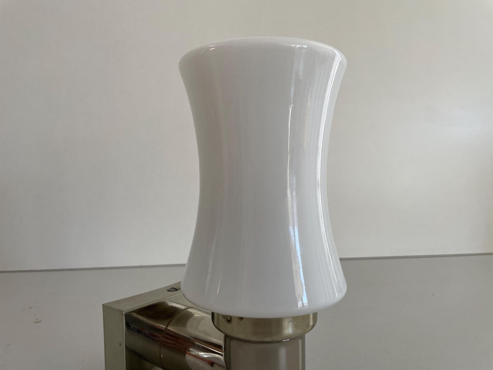 Space Age Glass And Metal Pair Of Sconces By N Leuchten, 1970s, Germany photo vintage