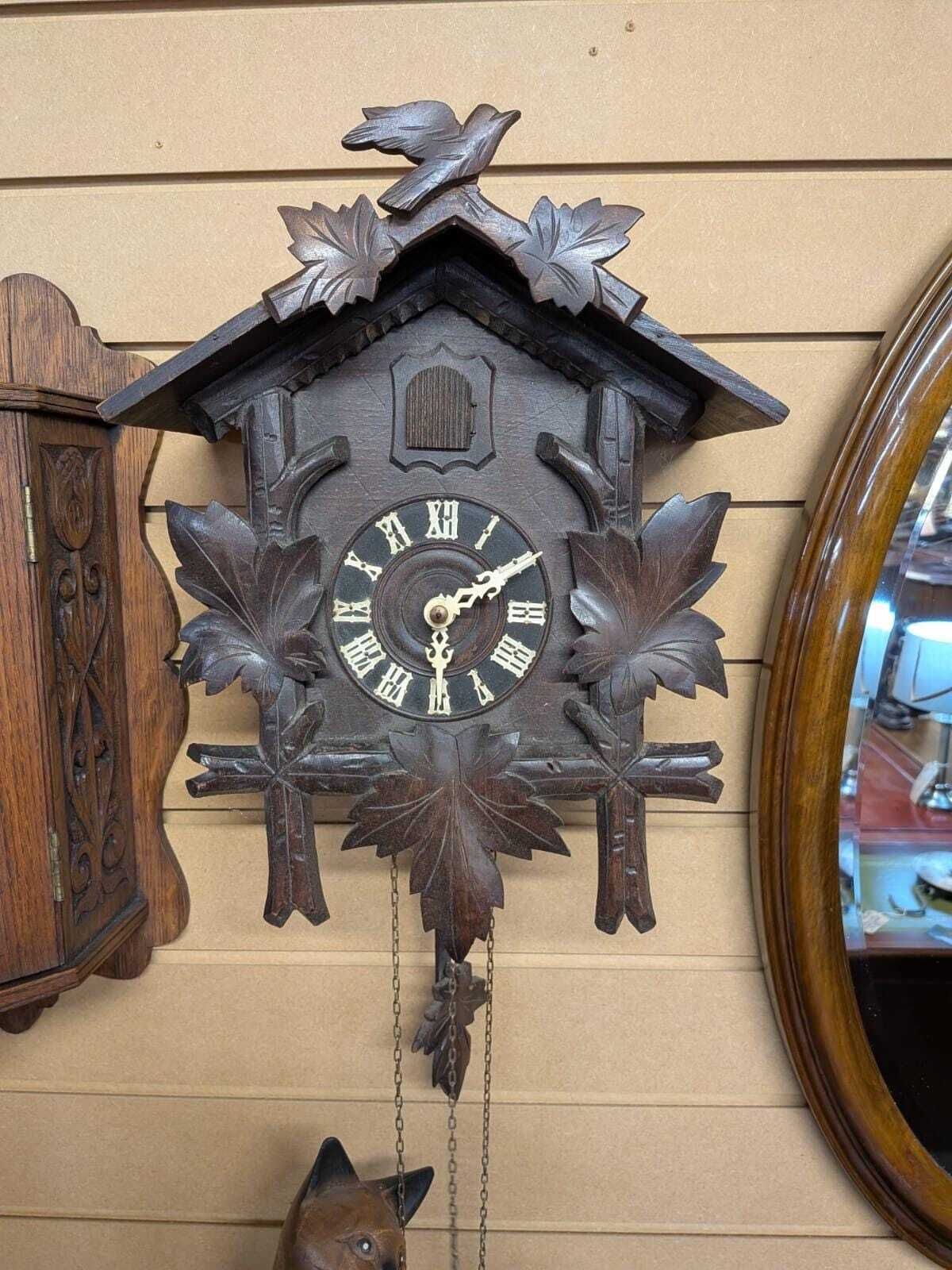 Mid Century German Schatz Linden Wood Black Forest Cuckoo Clock