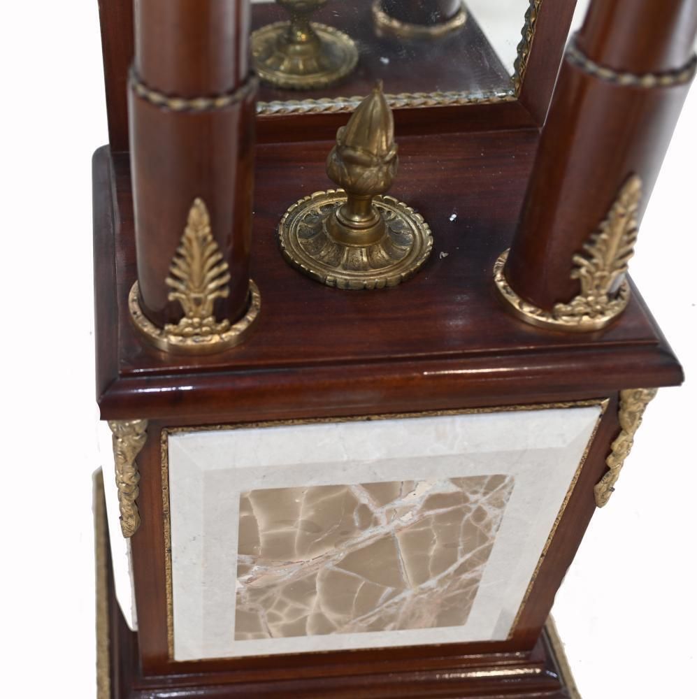 Pair French Pedestal Column Stands   Empire Tables Marble photo vintage
