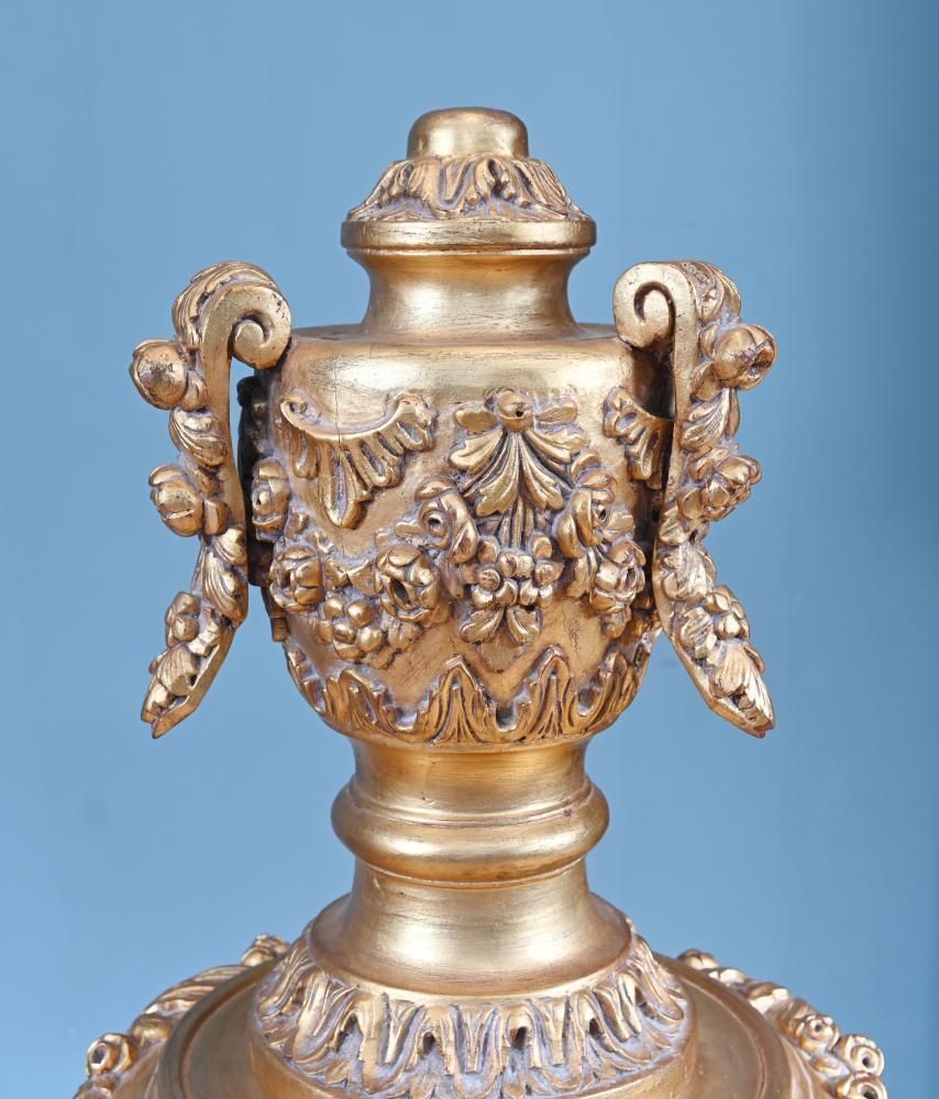 Pair French Gilt Pedestal Stands Rococo Tables photo furniture