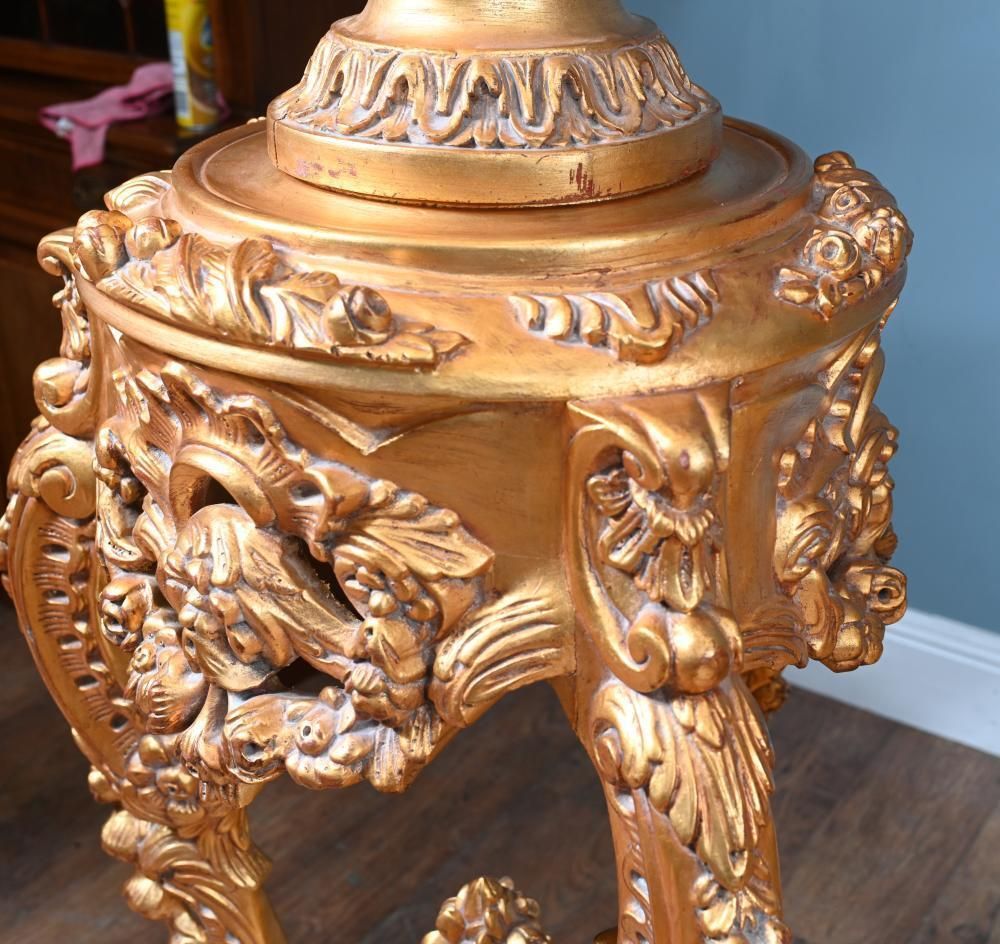 1750.0 Pair French Gilt Pedestal Stands Rococo Tables photo