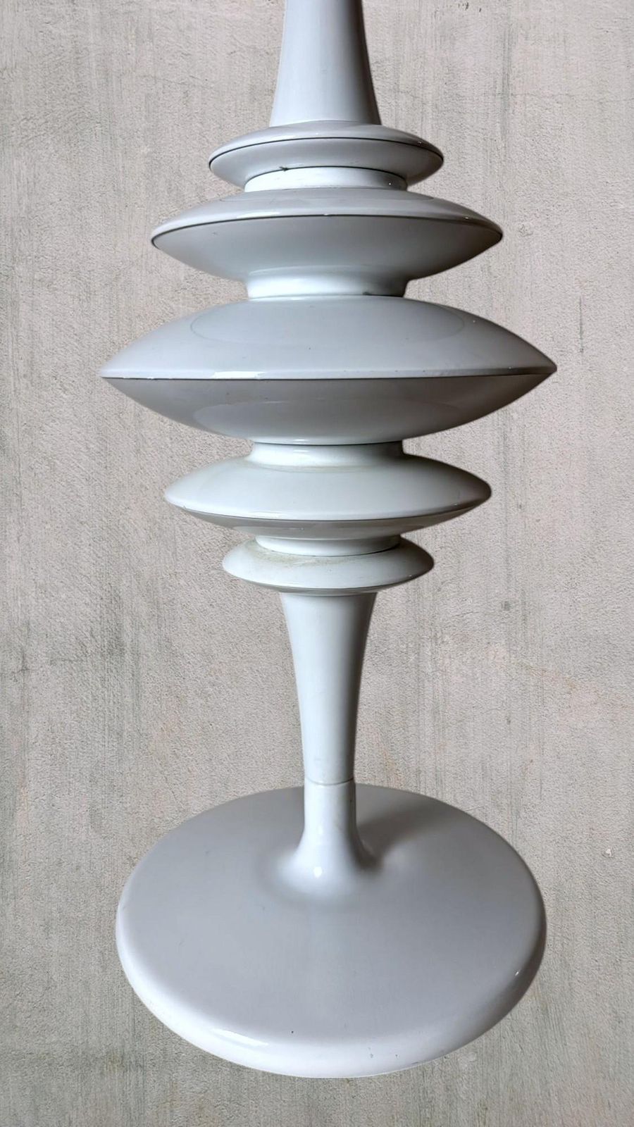 Space Age White Painted Aluminum Table Lamp In The Style Of Arredoluce photo Lighting