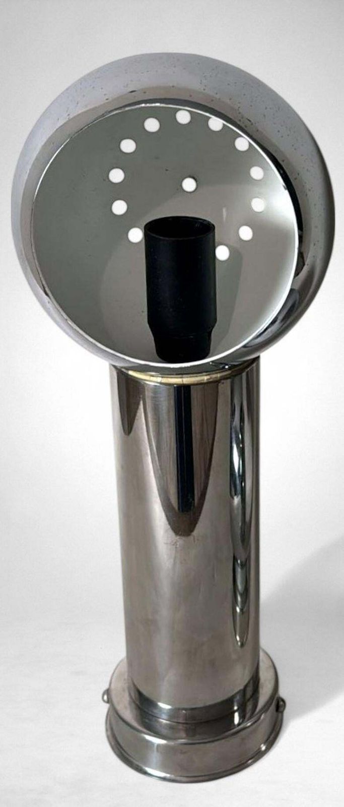 Lighting Reggiani Style Pair Of Italian Wall Sconces Space Age In Nickel Plated Metal photo