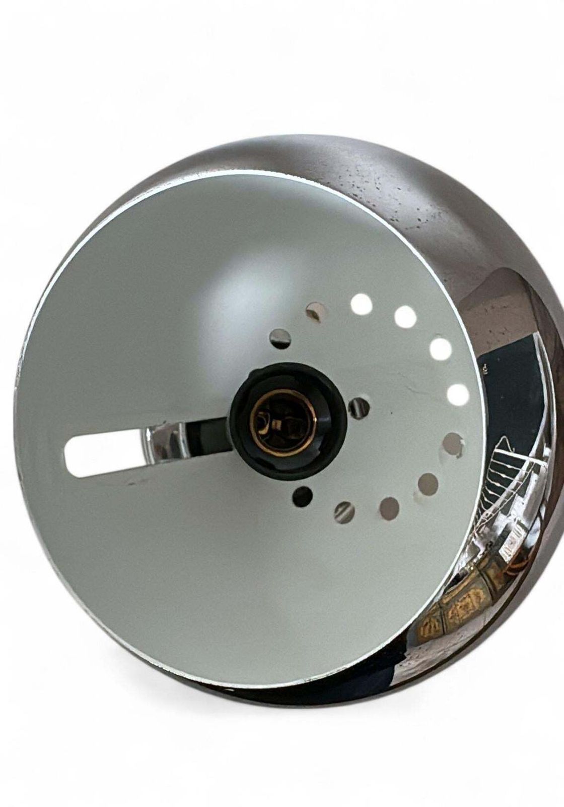 photo vinterior Reggiani Style Pair Of Italian Wall Sconces Space Age In Nickel Plated Metal