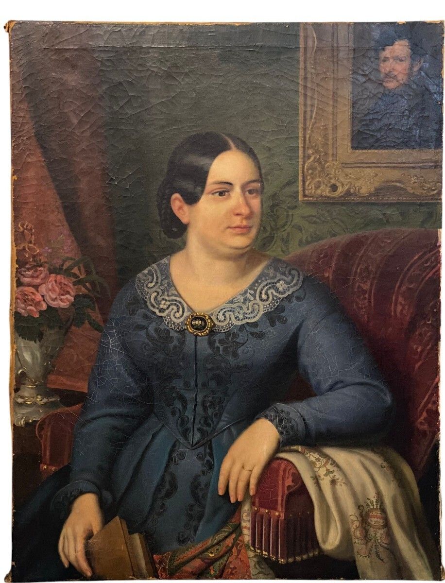 Oil Painting On Canvas, Portrait. Biedermaier Artist
