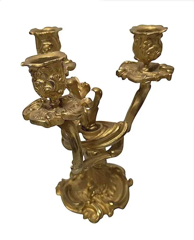 A Fabulous 19th Century Gilt Bronze French Clock Garniture Set photo for sale