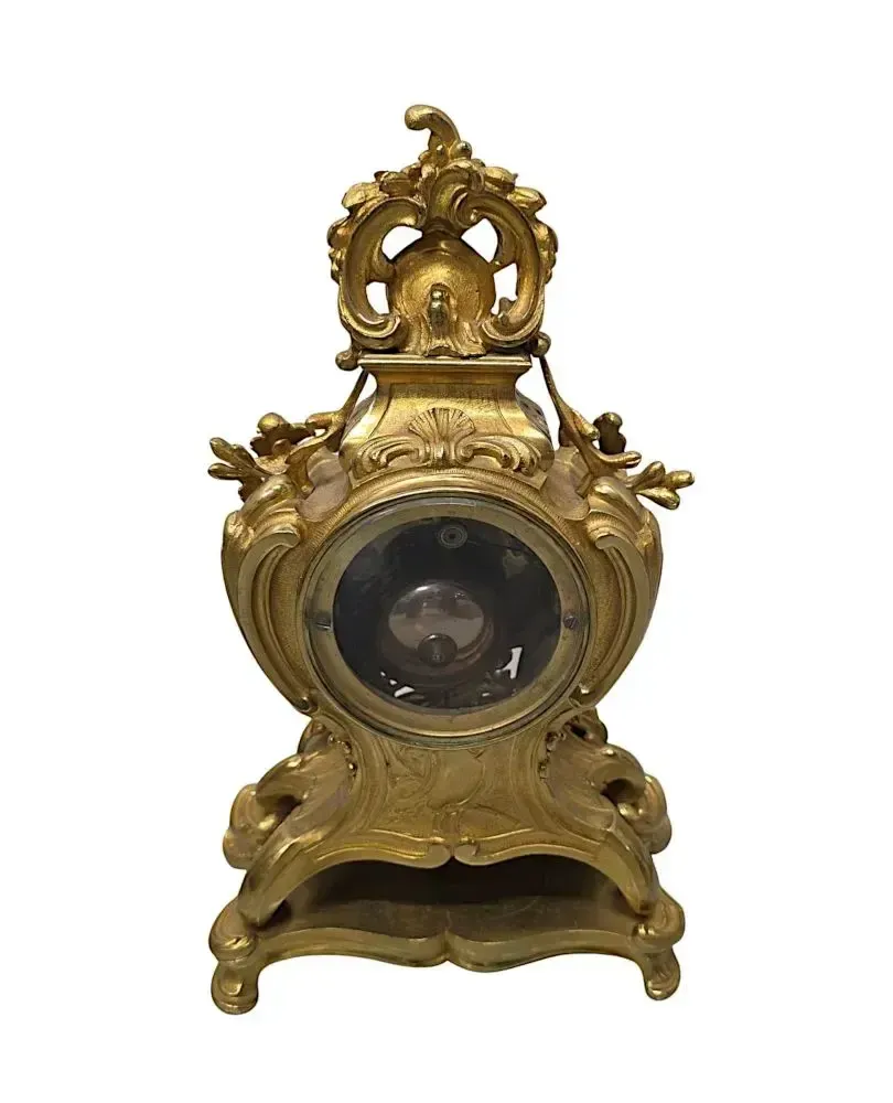 A Fabulous 19th Century Gilt Bronze French Clock Garniture Set photo vintage