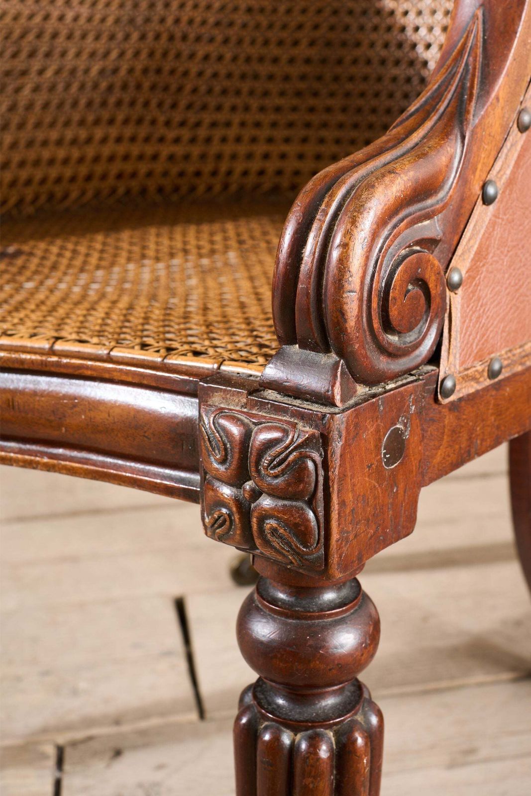 Victorian Cane Seated Country House Library Chair photo vintage