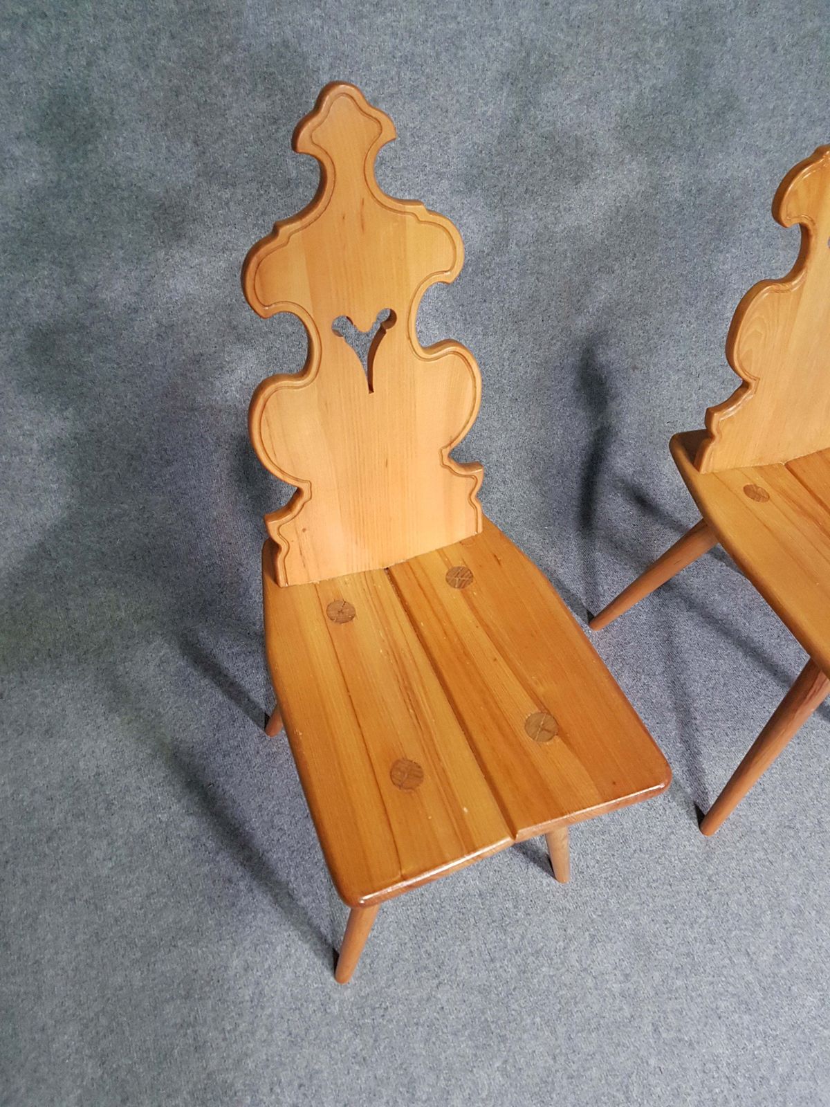 Vintage Mid Century Brutalist Style Design Tiroler Chair Set Of 4 photo vintage
