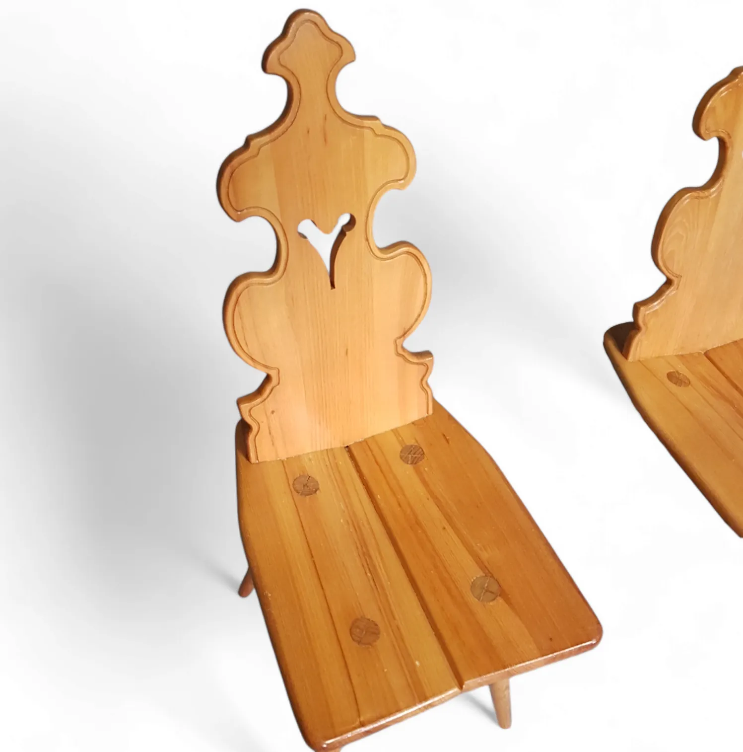 photo buy Vintage Mid Century Brutalist Style Design Tiroler Chair Set Of 4