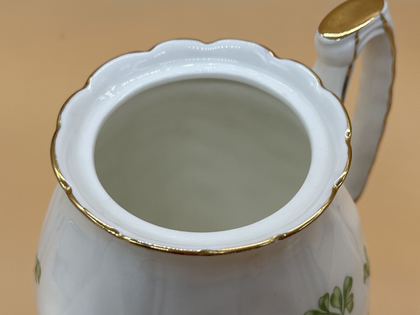 1930's Aynsley China Crocus Shape Shamrock Design Chintz 1.25 Pint Capacity Coffee Pot. photo buy