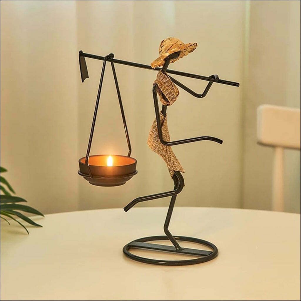 Standing Woman Stick Candle Holder For Table Decor