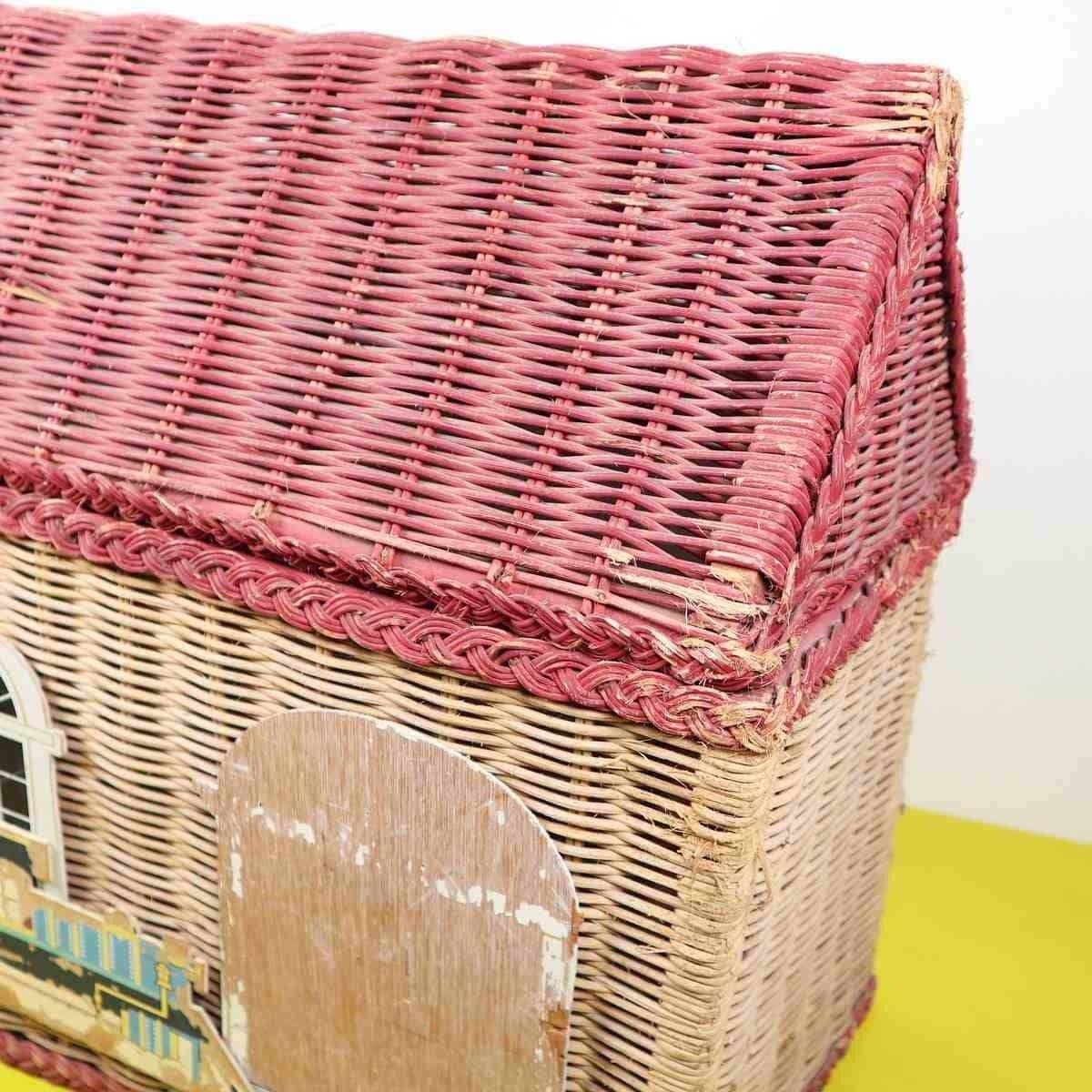 Vintage Wicker Dollhouse Basket photo Home Decor