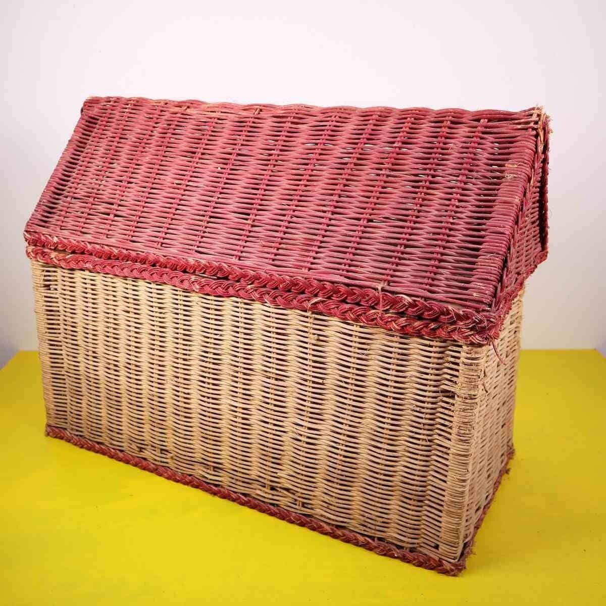 photo for sale Vintage Wicker Dollhouse Basket