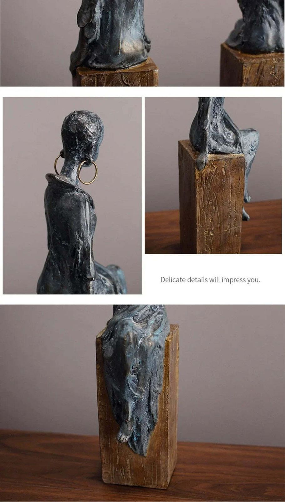 Tribal African Women Sculpture Figurines For Home Decor Or Gift photo for sale