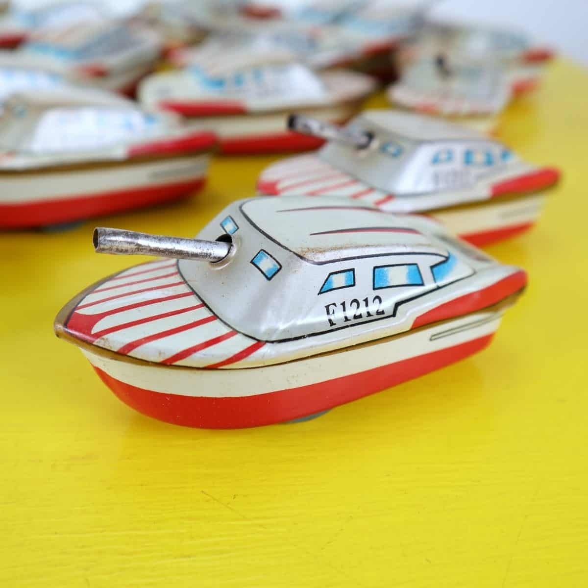 20 Vintage Tin Toy Boats photo furniture