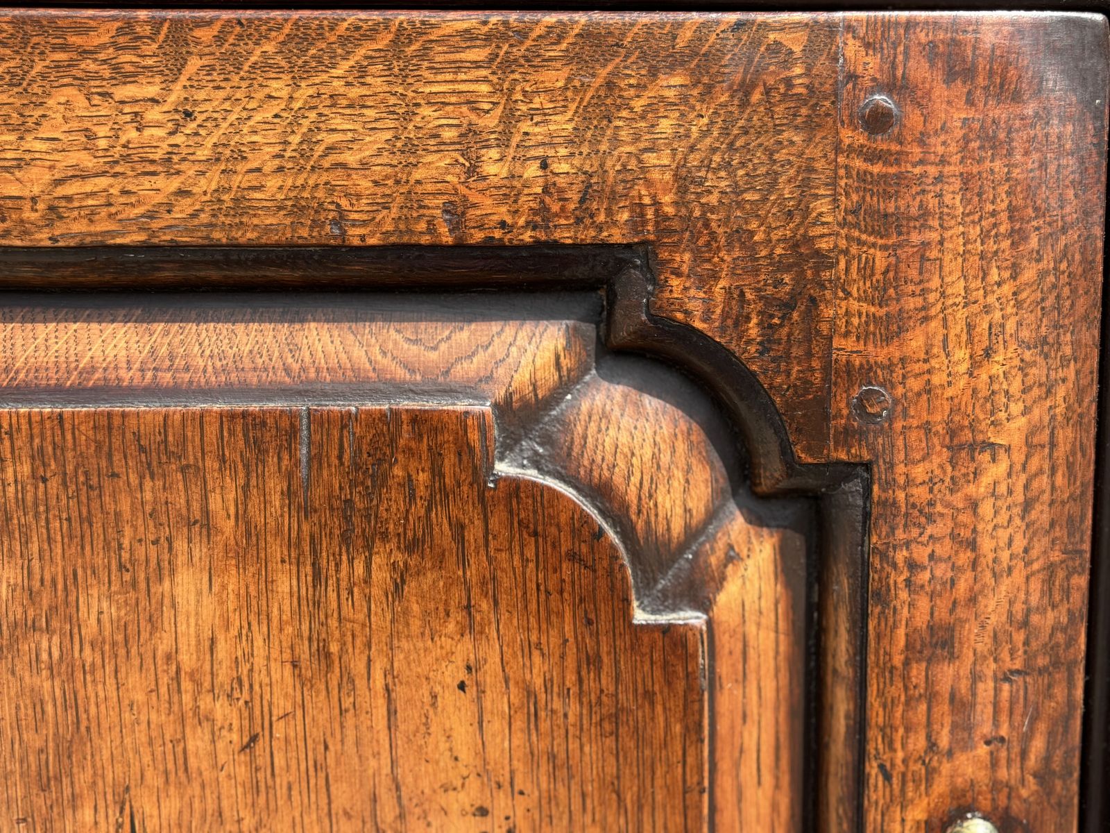Early 19th Century Georgian Oak & Burr Elm Inlay Dresser Base photo buy