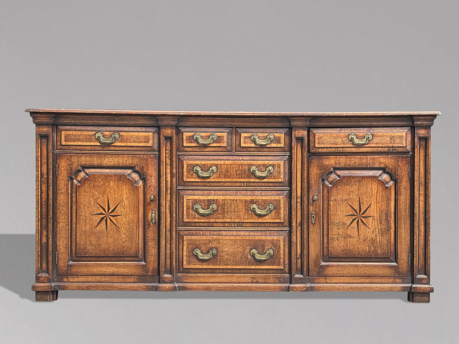 Early 19th Century Georgian Oak & Burr Elm Inlay Dresser Base
