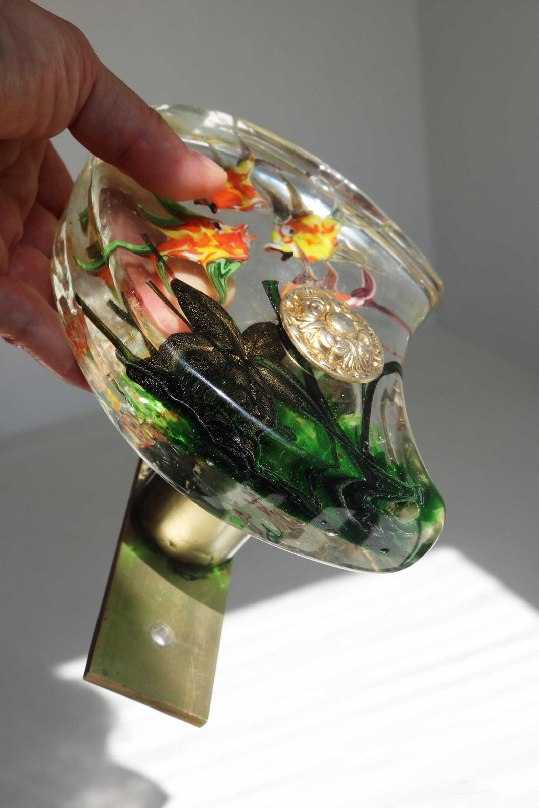 Mid Century Murano Glass Door Handle By Alfredo Barbini For Cenedese – Italian Art Glass 1950  1970s photo vintage