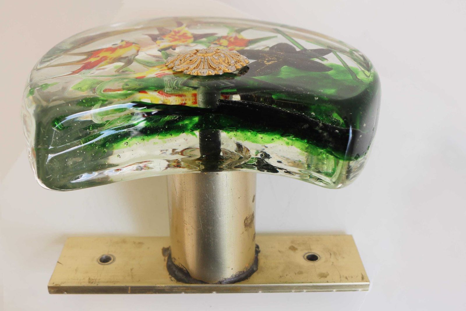 Vintage Murano Glazen Aquarium Deurknop Door Barbini Voor Cenedese, 1950–1970, Italiaans Mid Century Design photo vintage