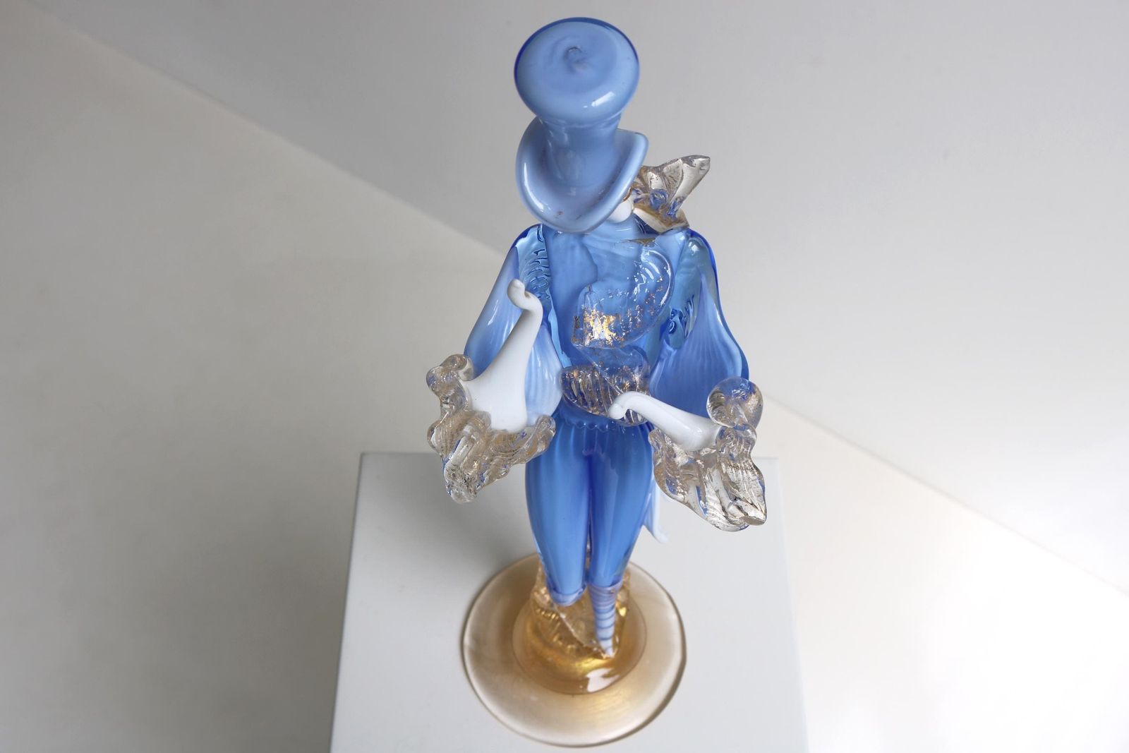 Murano Glass Dancing Gentleman Blue Gold Aventurine – Franco Toffolo Style – Venetian Art Figurine photo buy