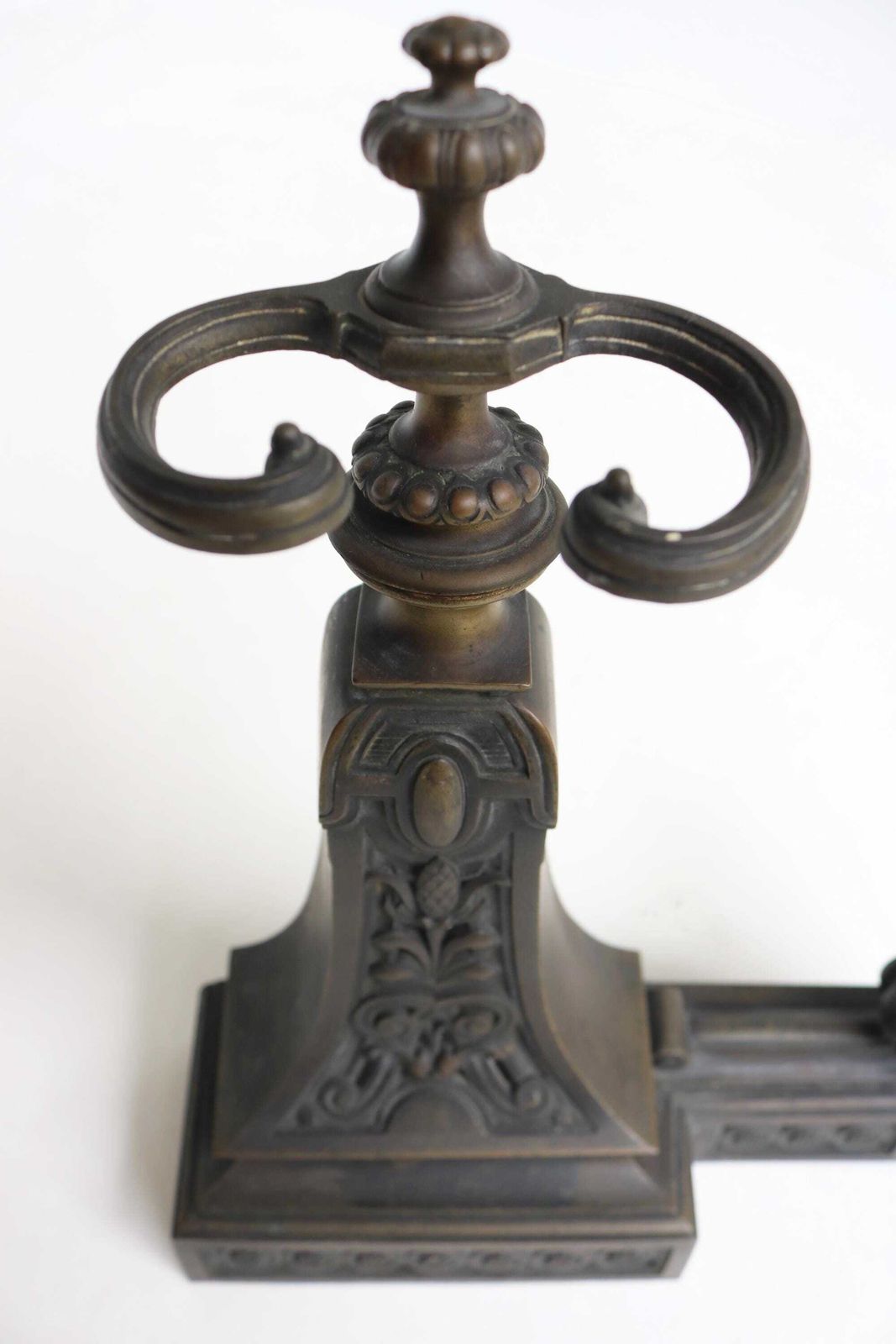 Antique 3 Piece Fireplace Fender Set Andirons With Lion/ Griffin Figures, Tool Holders Late 19th To Early 20th Century Hearth Decor photo vintage