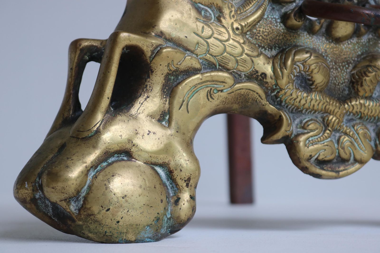 Impressive Pair Of Brass Firedogs |Pegasus Winged Horses & Lion Mask | Claw And Ball Feet | Antique Fireplace Andirons 19th Century photo buy