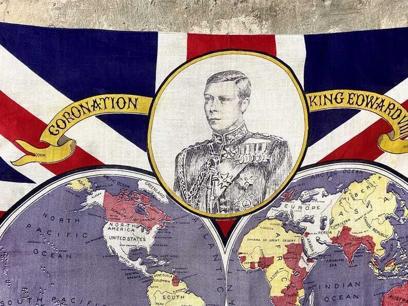 Edward VIII 1937 Coronation Hemisphere Flag Rare photo 200.0