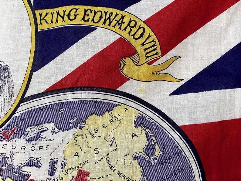Edward VIII 1937 Coronation Hemisphere Flag Rare photo vintage