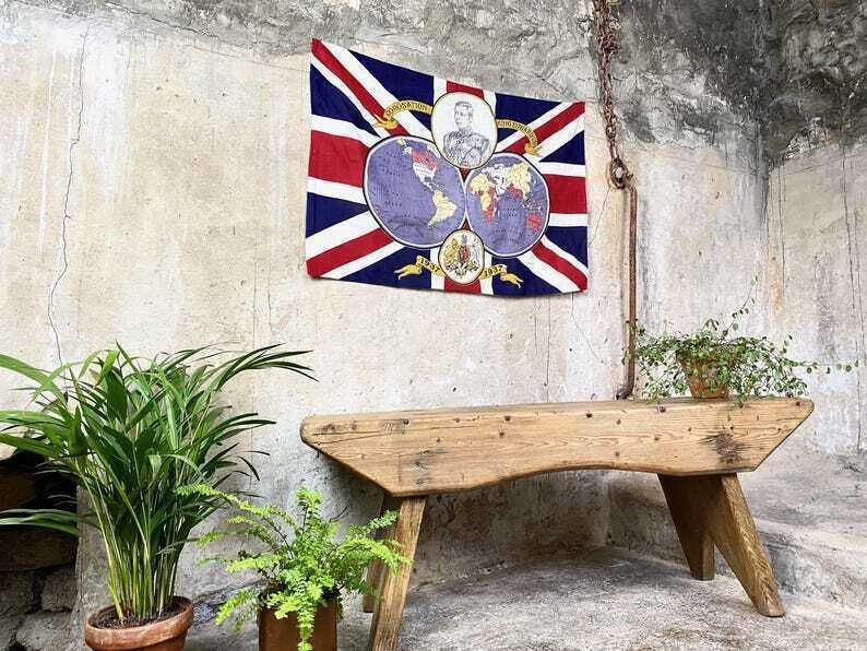 photo furniture Edward VIII 1937 Coronation Hemisphere Flag Rare