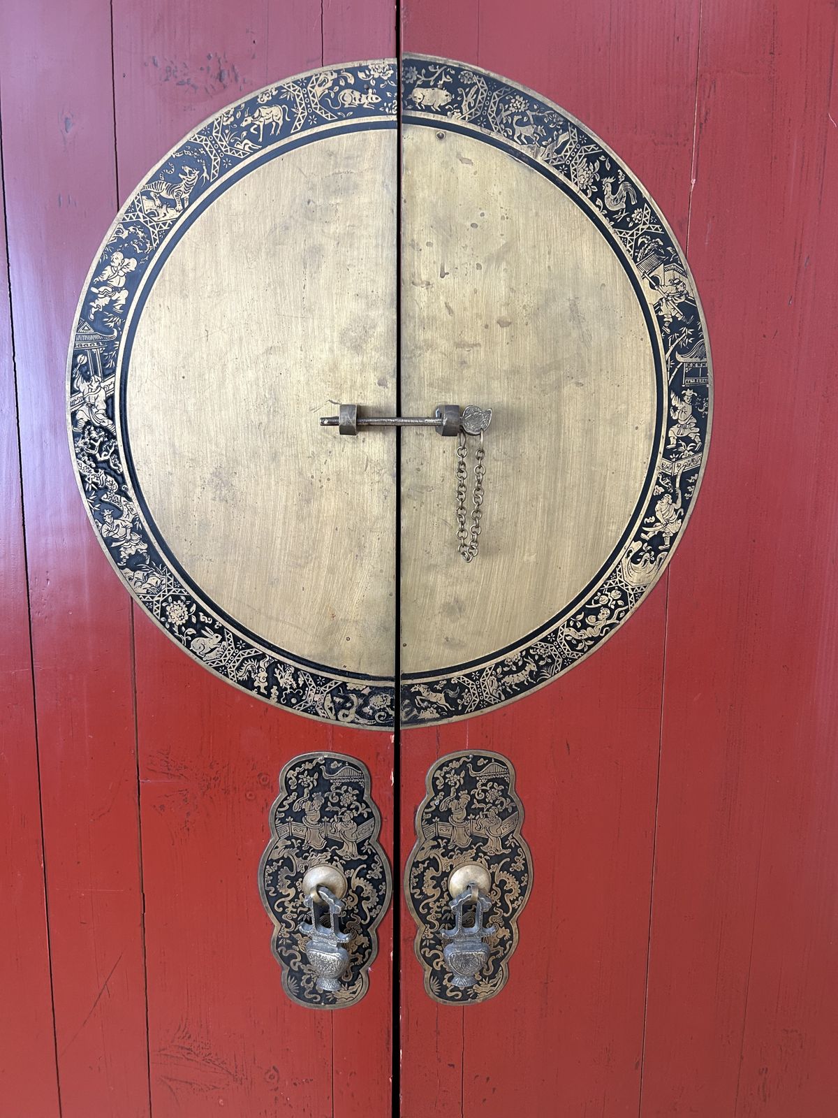 19th Century Chinese Wooden Lacquered Cupboard photo for sale