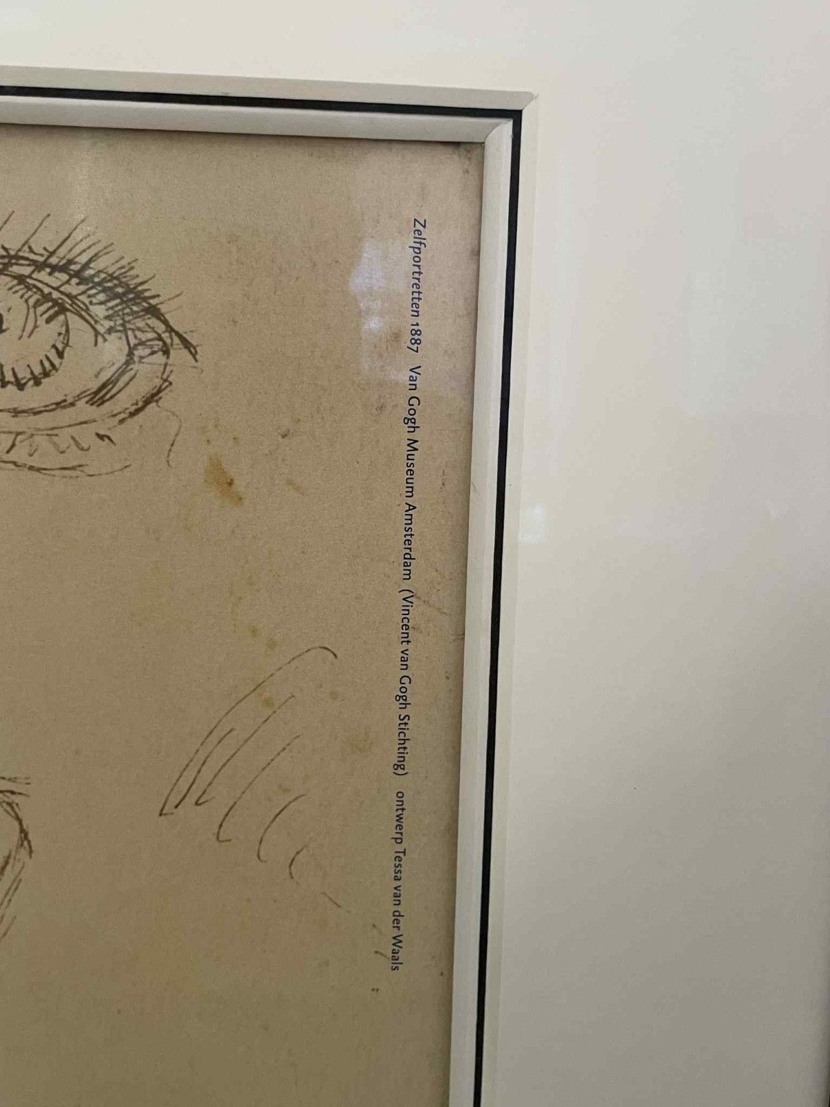 photo for sale Rare 2002 Dutch Vincent Van Gogh Self Portrait Sketch Museum Exhibition Poster.