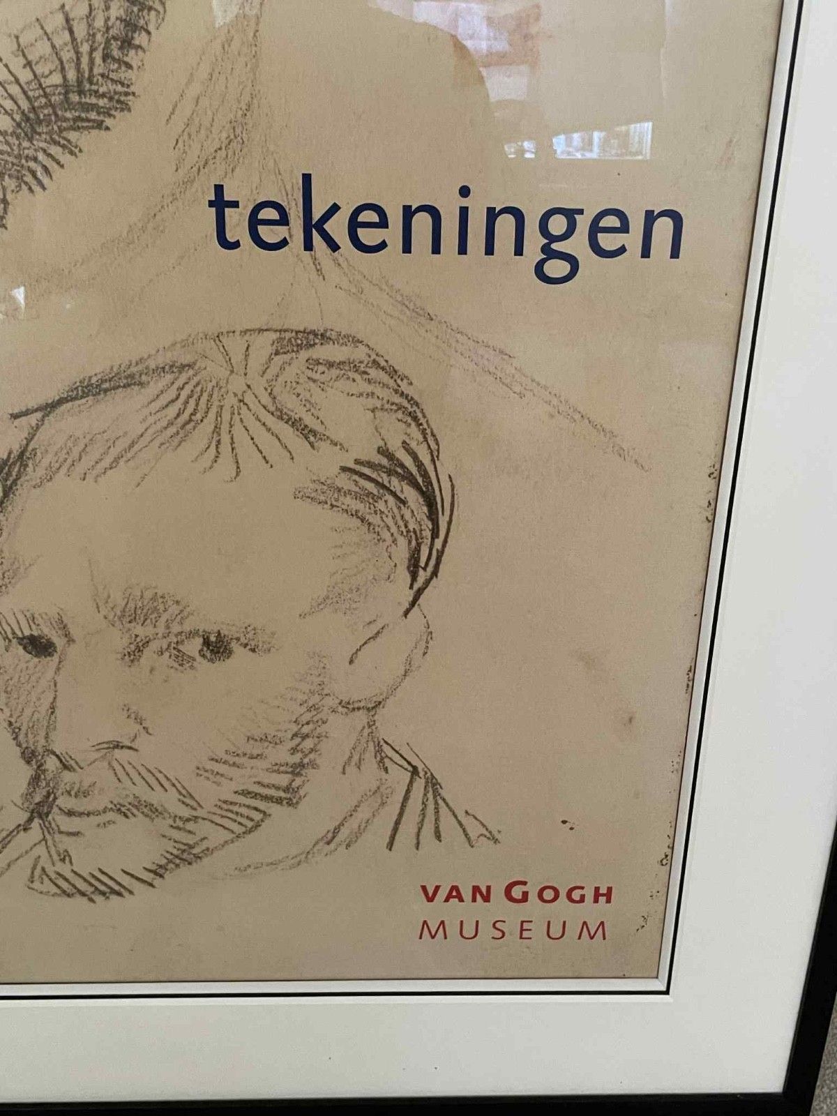 245.0 Rare 2002 Dutch Vincent Van Gogh Self Portrait Sketch Museum Exhibition Poster. photo