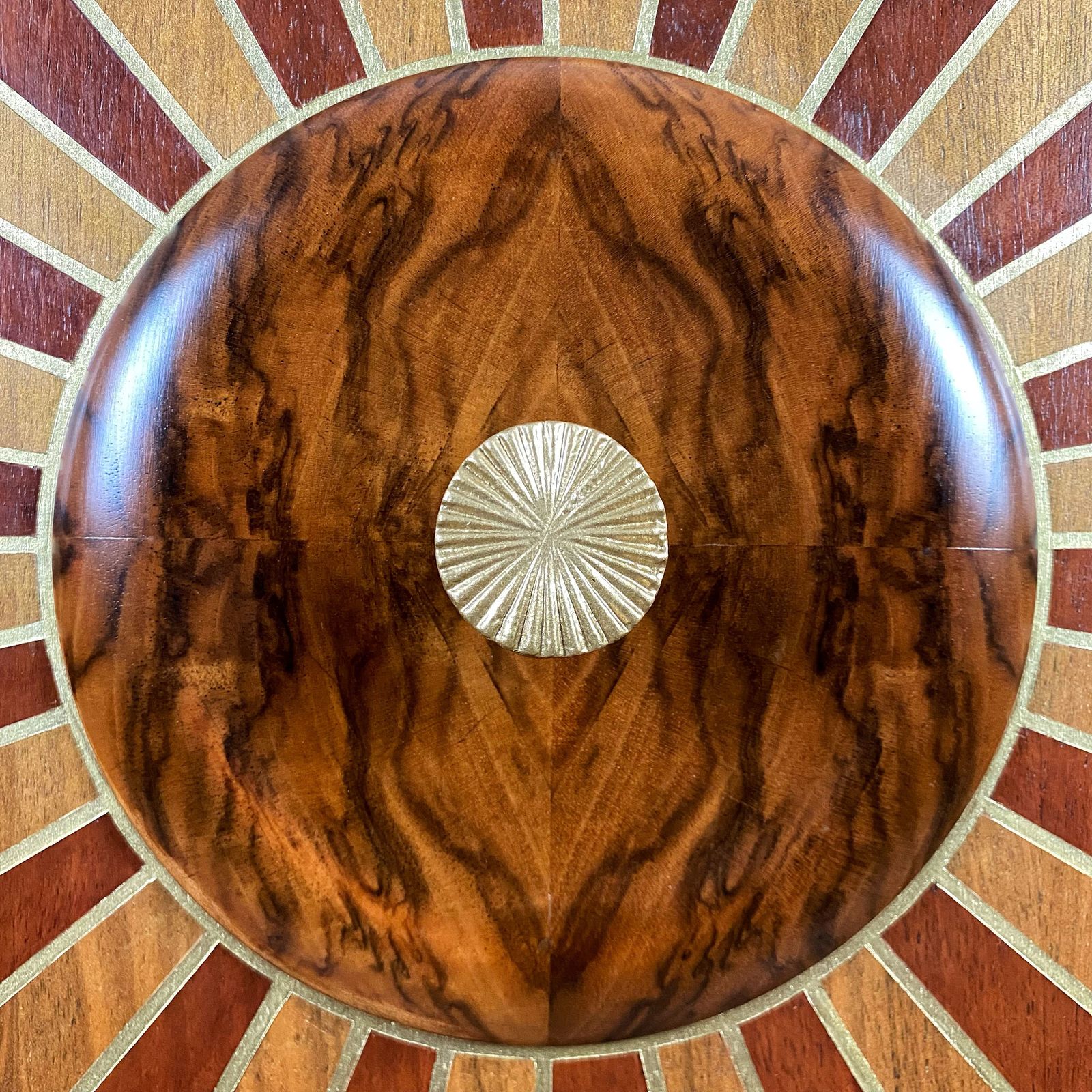 Art Deco Beautility Cocktail Cabinet With Gold Lotus Flower Marquetry Style Design photo vintage