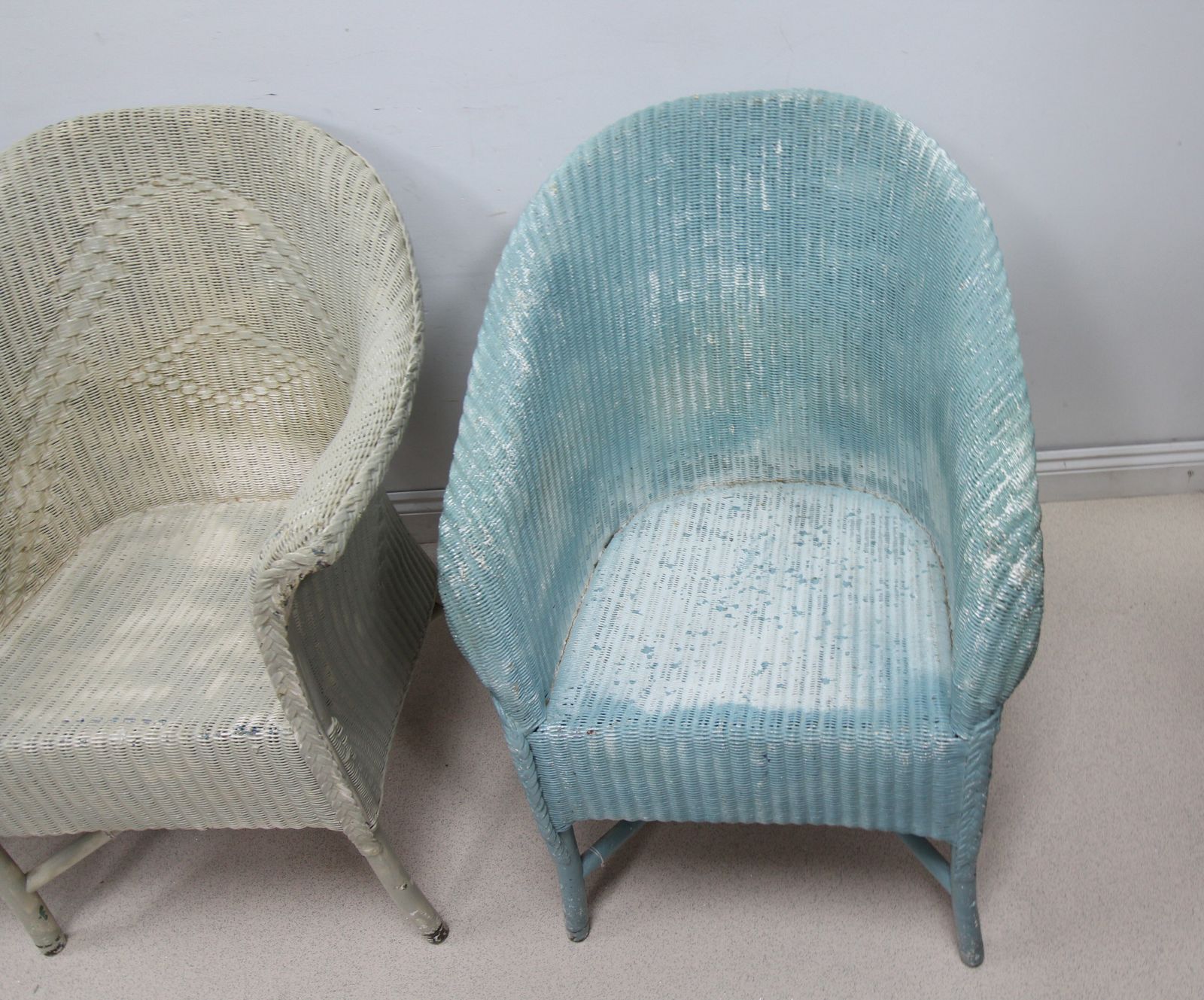 Set Of 1 Lloyd Loom Lusty Chair And 3 Other Lloyd Loom Style Chairs   4 In All photo 445.0