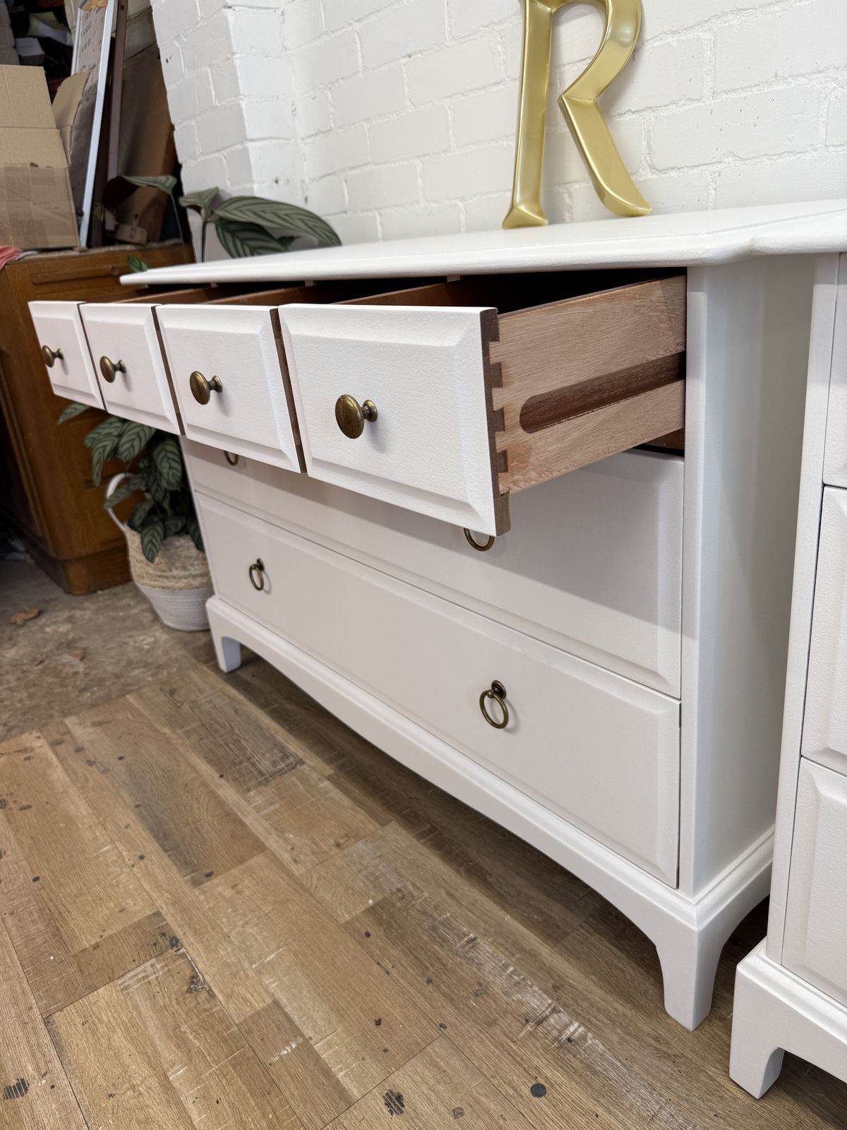 Pair Of Stag Minstrel 4 Over 2 Chest Of Drawers – Painted In Chantilly Lace photo 1290.0