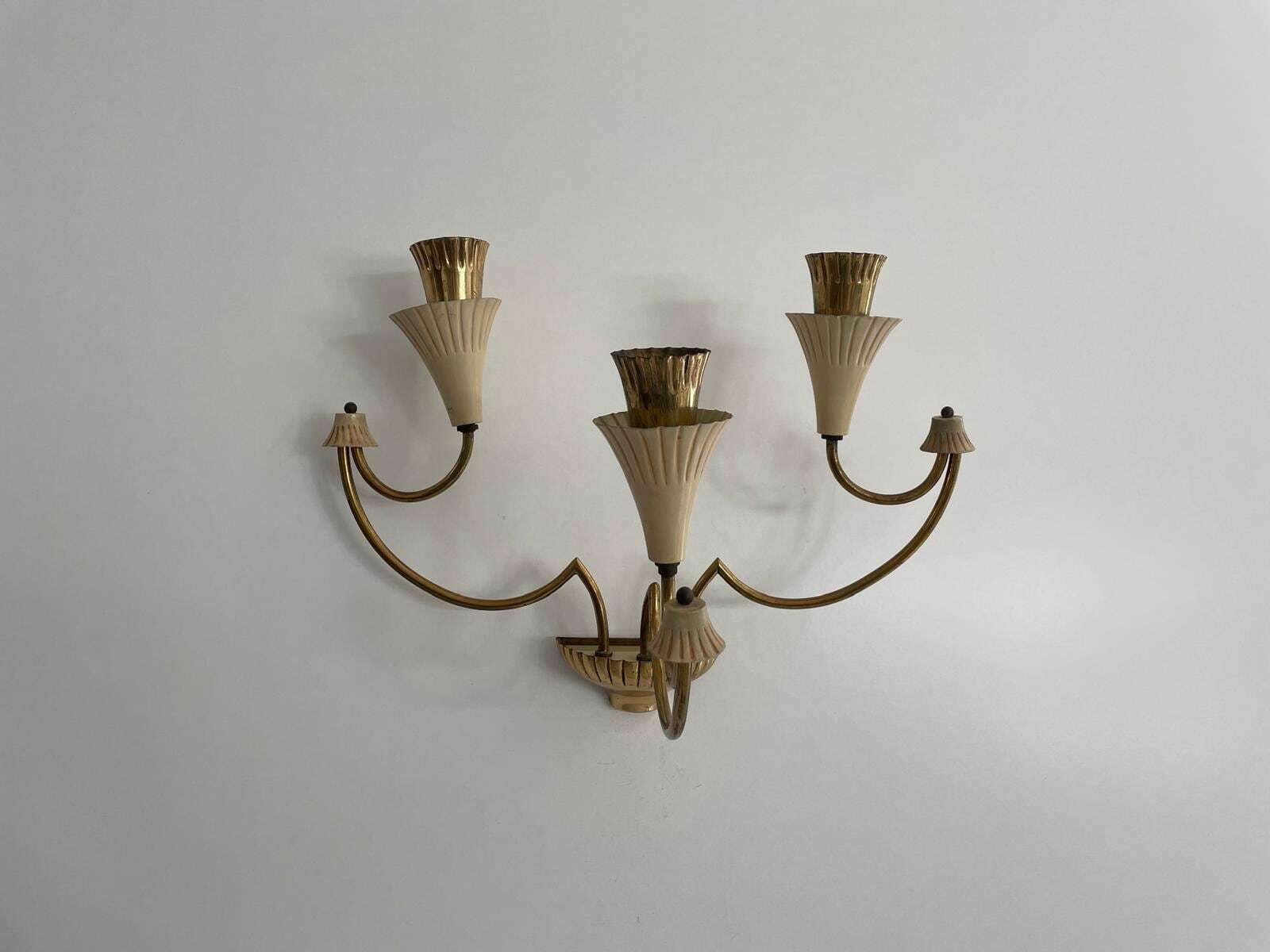 Mid Century Italian Design 3 Armed Pair Of Sputnik Sconces, 1950s, Italy photo buy