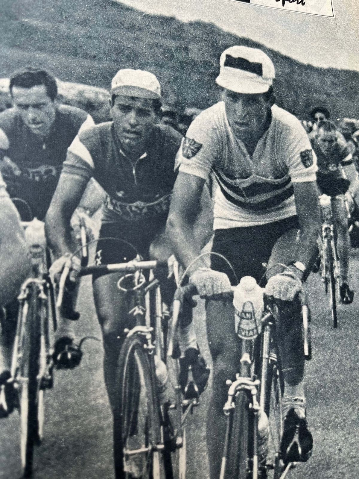 Vintage Cycling Tour De France Print Col D’aubisque 1960 photo for sale