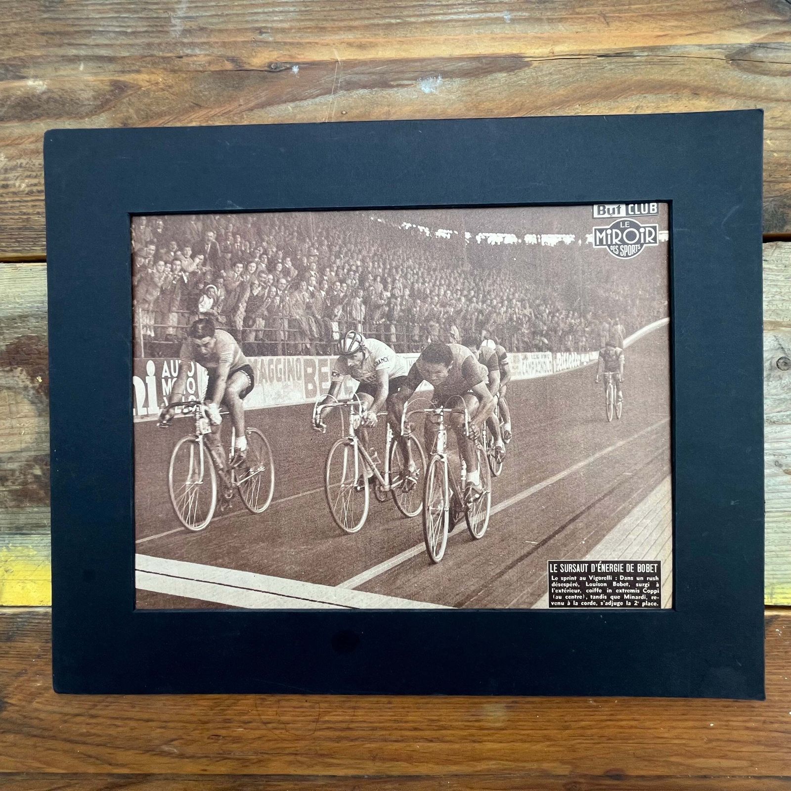 Fausto Coppi / Louison Bobet Vintage Cycling Print 1951 Le Sprint Au Vigorelli