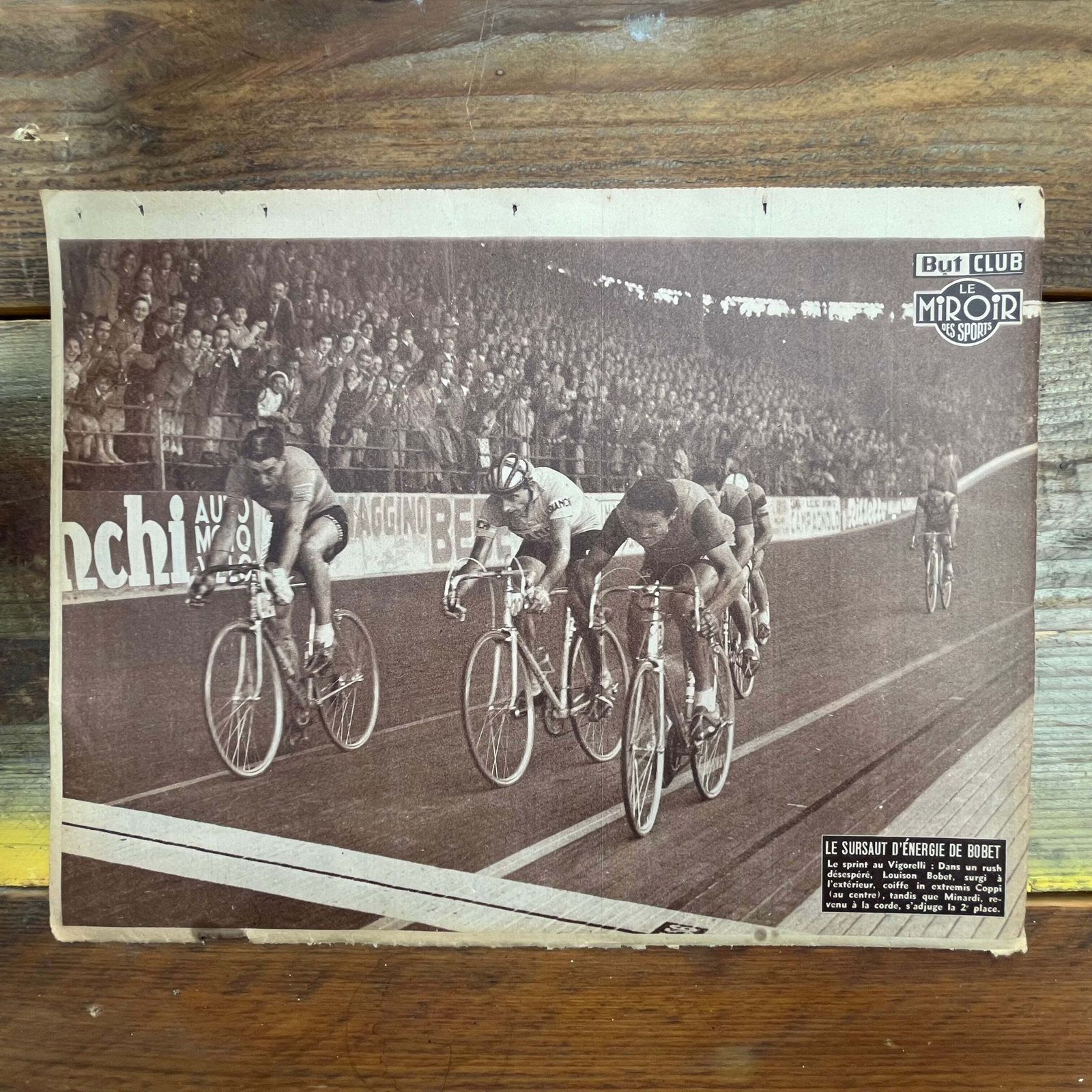 Fausto Coppi / Louison Bobet Vintage Cycling Print 1951 Le Sprint Au Vigorelli photo Art