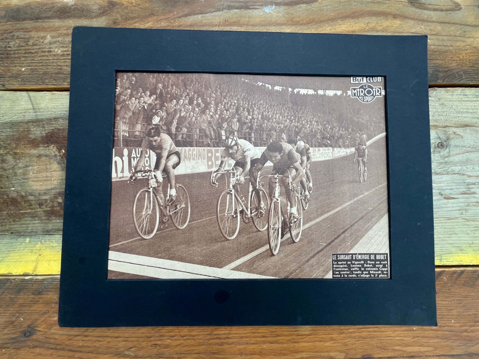 Fausto Coppi / Louison Bobet Vintage Cycling Print 1951 Le Sprint Au Vigorelli photo 103.0