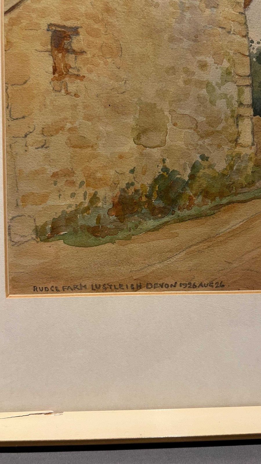 Vintage 1926 Watercolour Picture Of Rudge Farm, Lustleigh Devon | Countryside Scene In Solid Wood Frame photo Art