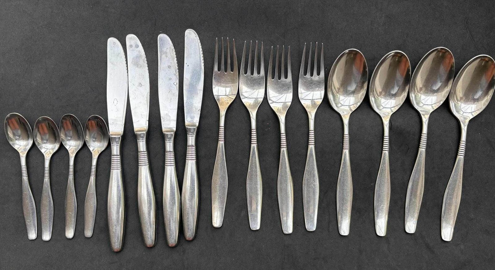Cohr Flatware Table Set X 4 Dinner Forks Soup Spoons Stainless Steel Flatware Cutlery Danish Cutlery Wedding Gift Scandinavian Design photo furniture