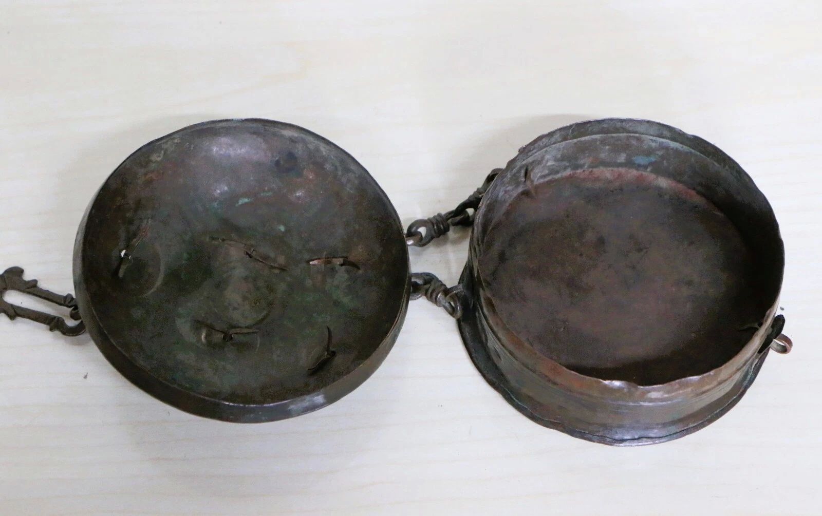 Antique Betel Box Indian Copper Hand Crafted Pandan Beautiful Aged Patina Freepost photo buy