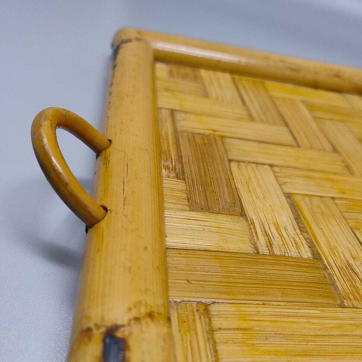 1970s Astonishing Italian Tray In Bamboo, Rattan And Wicker. Made In Italy photo buy