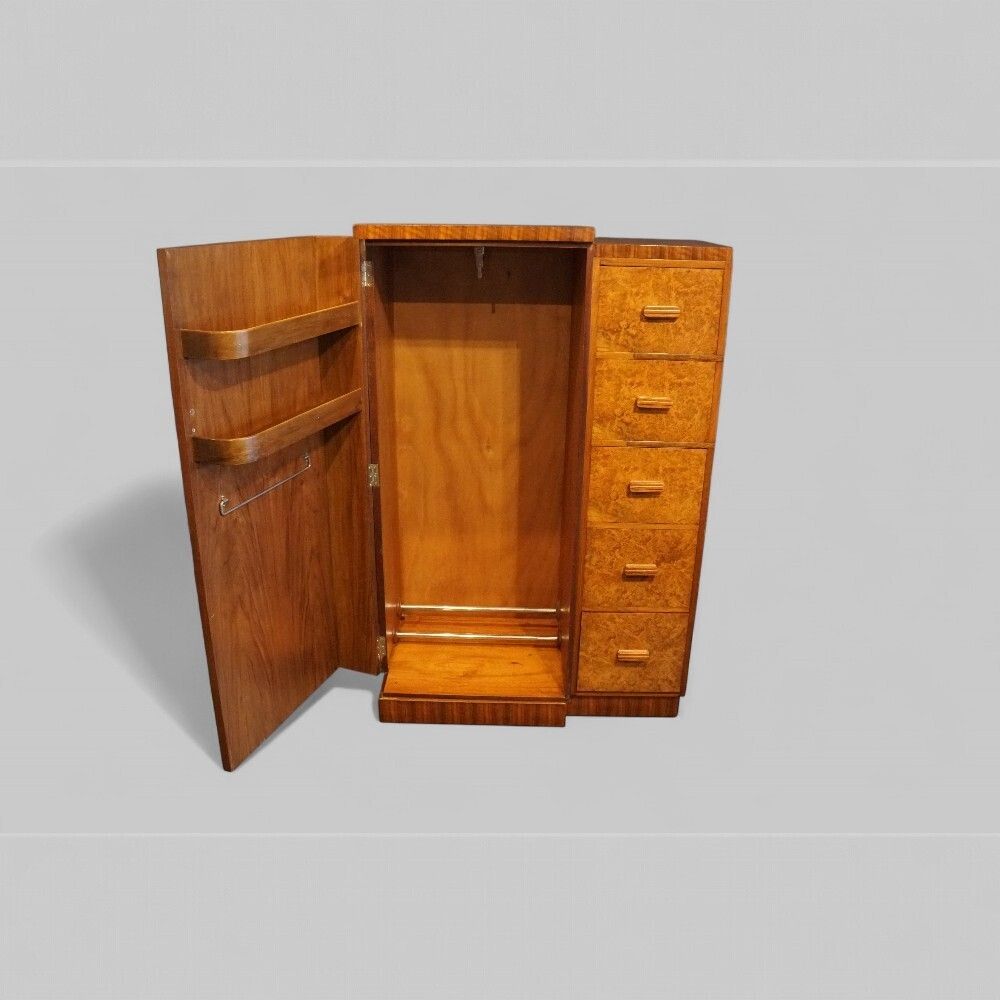 Art Deco Walnut Gentleman’s Wardrobe photo vinterior