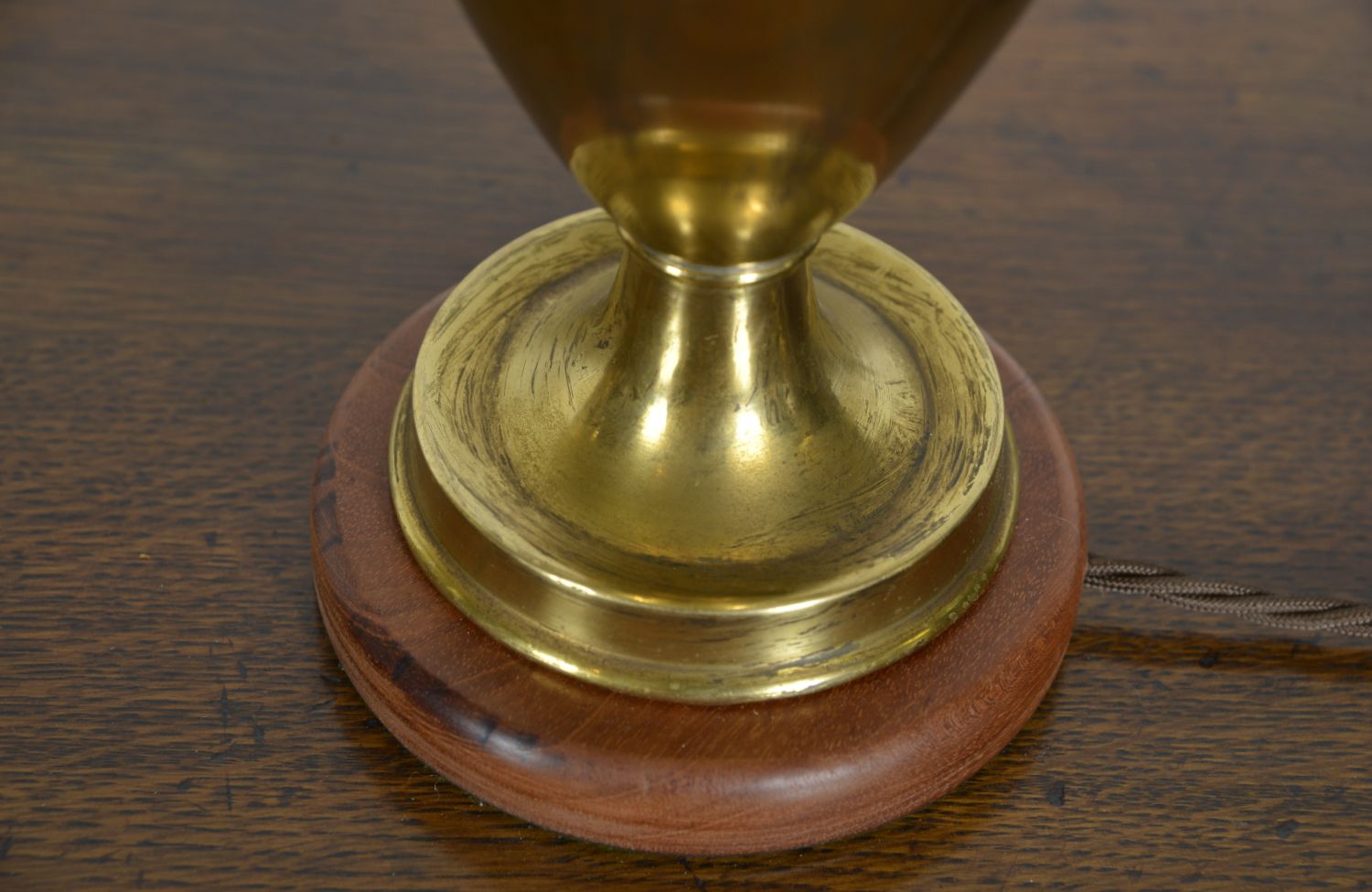 595.0 Pair Early 20th Century French Art Nouveau Style Brass Urn Table Lamps 1910 photo